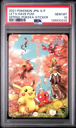 PSA 10 Graded Pokemon Let's Have Fun! Spring, Pokeka-sticker S Promo Japanese - Image 1