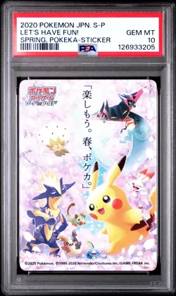 PSA 10 Graded Pokemon Let's Have Fun! Spring, Pokeka-sticker S Promo Japanese - Image 1