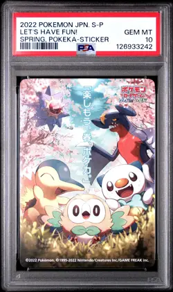 PSA 10 Graded Pokemon Let's Have Fun! Spring, Pokeka-sticker S Promo Japanese - Image 1