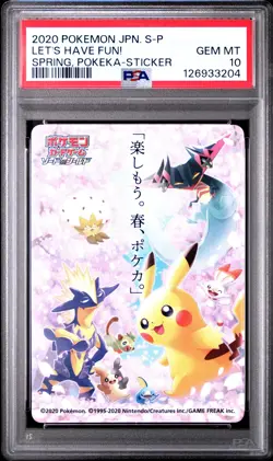 PSA 10 Graded Pokemon Let's Have Fun! Spring, Pokeka-sticker S Promo Japanese - Image 1