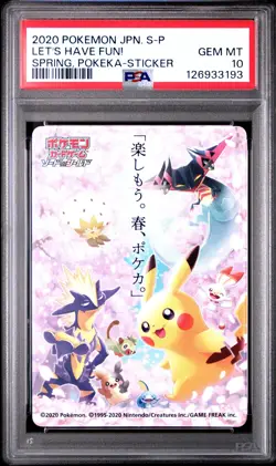 PSA 10 Graded Pokemon Let's Have Fun! Spring, Pokeka-sticker S Promo Japanese - Image 1
