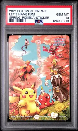 PSA 10 Graded Pokemon Let's Have Fun! Spring, Pokeka-sticker S Promo Japanese - Image 1