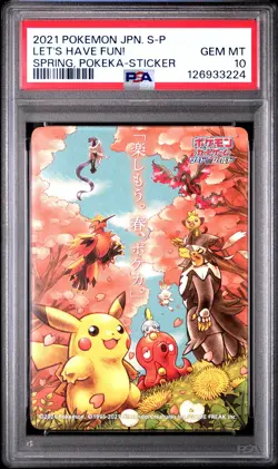 PSA 10 Graded Pokemon Let's Have Fun! Spring, Pokeka-sticker S Promo Japanese - Image 1