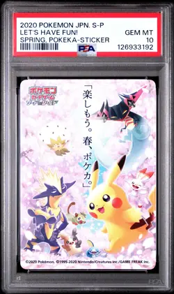 PSA 10 Graded Pokemon Let's Have Fun! Spring, Pokeka-sticker S Promo Japanese - Image 1