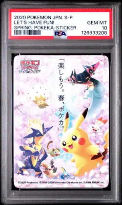 PSA 10 Graded Pokemon Let's Have Fun! Spring, Pokeka-sticker S Promo Japanese - Image 1