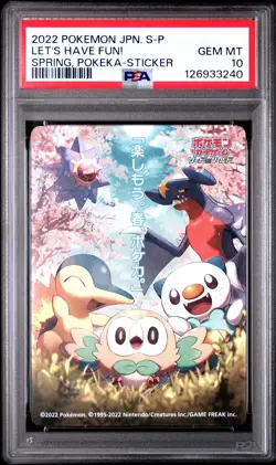 PSA 10 Graded Pokemon Let's Have Fun! Spring, Pokeka-sticker S Promo Japanese - Image 1