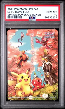 PSA 10 Graded Pokemon Let's Have Fun! Spring, Pokeka-sticker S Promo Japanese - Image 1