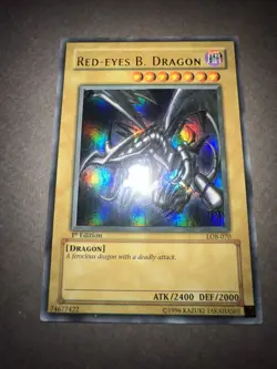 🔥 WAVY Yugioh Red Eyes Black Dragon LOB 1st Edition WAVY FADED, LOWER NAME - Image 1