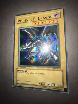 🔥 WAVY Yugioh Red Eyes Black Dragon LOB 1st Edition WAVY FADED, LOWER NAME - Image 2