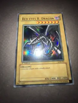 🔥 WAVY Yugioh Red Eyes Black Dragon LOB 1st Edition WAVY FADED, LOWER NAME - Image 5