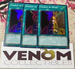 3x (M/NM) - Change of Heart - RA01-EN050 - Super Rare - 1st Edition YuGiOh - Image 1