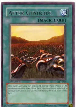 Yugioh! LP After Genocide - LOD-086 - Rare - 1st Edition Lightly Played, English - Image 1