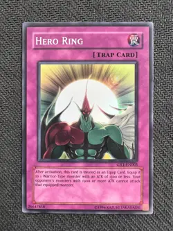 Yugioh Hero Ring Unlimited Edition Super Rare GX1-EN003 NM - Image 1
