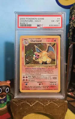 2000 Pokemon Base Set 2 Charizard PSA 6 Holo Unlimited Rare Card,Older Cert#. - Image 1