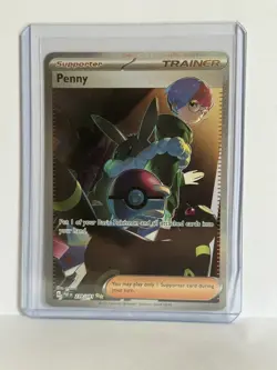 Pokemon TCG 2024 Penny Holo Card 239/091 Sv: Paldean Fates Sir NM Condition - Image 1