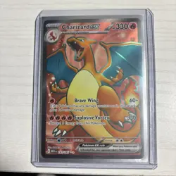 Pokemon TCG Charizard EX Holo Ultra Rare Card 183/165 Scarlet & Violet 151 - Image 1