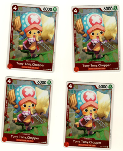 Set Of 4 Tony Tony Chopper ST21-008 Foil Gear 5 EX Deck One Piece Trading Card - Image 1