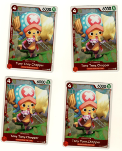 Set Of 4 Tony Tony Chopper ST21-008 Foil Gear 5 EX Deck One Piece Trading Card - Image 3
