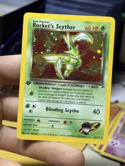 1st Edition Rocket's Scyther 13/132 Gym Heroes 2000 Holo Rare WOTC Pokemon Card - Image 3