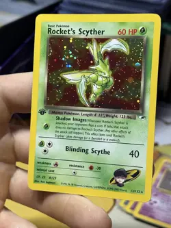 1st Edition Rocket's Scyther 13/132 Gym Heroes 2000 Holo Rare WOTC Pokemon Card - Image 4