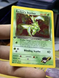 1st Edition Rocket's Scyther 13/132 Gym Heroes 2000 Holo Rare WOTC Pokemon Card - Image 5