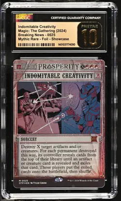 INDOMITABLE CREATIVITY OTJ Breaking News Foil Mythic CGC 10 MTG [Nostalgium] - Image 1
