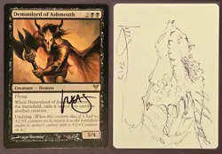 SKETCHED MtG Magic _ Lucas Graciano AVR Artist Proof _ DEMONLORD OF ASHMOUTH - Image 1
