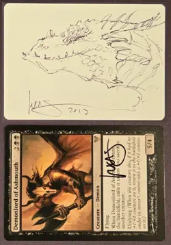 SKETCHED MtG Magic _ Lucas Graciano AVR Artist Proof _ DEMONLORD OF ASHMOUTH - Image 2