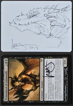 SKETCHED MtG Magic _ Lucas Graciano AVR Artist Proof _ DEMONLORD OF ASHMOUTH - Image 4