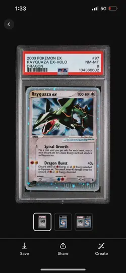 Pokemon TCG Rayquaza EX Dragon Holo Rare Card 97/97 Series Holo Swirls 🌀 - Image 2
