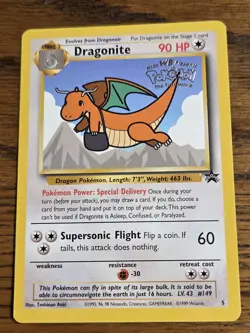 Pokemon Wotc Black Star Promo # 5 Movie Promo DRAGONITE **not played** - Image 1