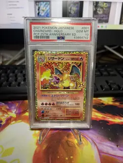 PSA 10 Pokemon Japanese Charizard Holo 001/025 25th Anniversary Celebrations USA - Image 1