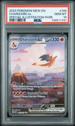 2023 POKEMON MEW EN-151 SPECIAL ILLUSTRATION RARE #199 CHARIZARD EX PSA 10 - Image 1