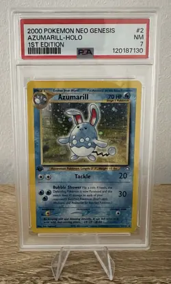 Pokemon Azumarill Neo Genesis 1st Edition Holo Rare 2/111 PSA 7 NM - Image 1