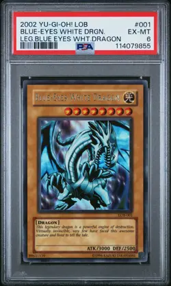 2002 YU-GI-OH! LOB-LEGEND OF BLUE EYES WHITE DRAGON BLUE-EYES WHITE DRAGON PSA 6 - Image 1
