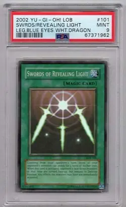 SWORDS OF REVEALING LIGHT YUGIOH UNLM. PSA #67371982 HOLO LOB-101 MINT 9 2002 - Image 1