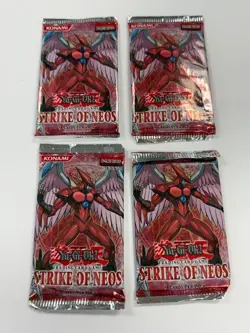 Lot of (4) Yu-Gi-Oh! Strike of Neos 1st Edition Booster Packs Sealed - Image 1