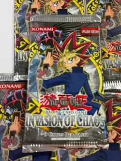 Lot of (5) Yu-Gi-Oh! Invasion of Chaos Unlimited Booster Packs Sealed - Image 2