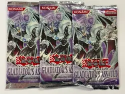 Lot of (3) Yu-Gi-Oh! Gladiator's Assault 1st Edition Booster Packs Sealed - Image 1