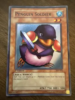 Yu-Gi-Oh! Penguin Soldier SDJ-022 Super Rare 1st Edition Holo Near Mint - Image 1
