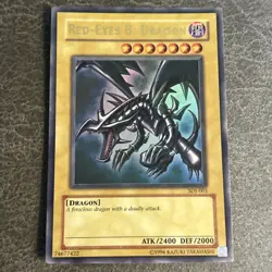 Yu-Gi-Oh! Red Eyes Black Dragon SDJ-001 Red-Eyes B. Ultra Rare - Image 1
