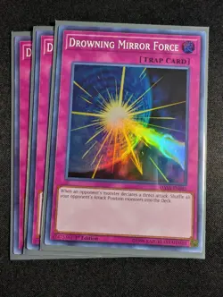 Yugioh - 3x Drowning Mirror Force DASA-EN045 1st Edition Super Rare NM - Image 1