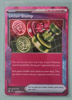Unfair Stamp 165/167 Twilight Masquerade Ace Spec Holo Pokemon TCG Card NM - Image 1