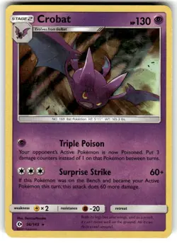 Crobat 56/149 Sun & Moon Base Holo Rare 2017 Pokemon Card NM - Image 1