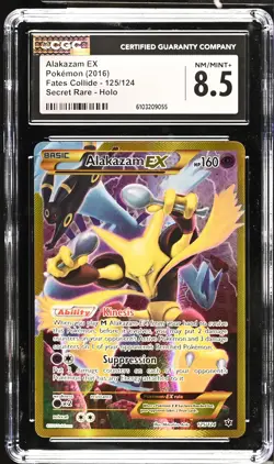 CGC 8.5 Alakazam EX 125/124 Secret Rare XY Fates Collide Pokemon Card - Image 1