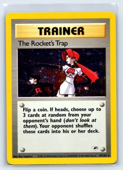 2000 WOTC Pokemon Gym Heroes The Rocket's Trap Holo #19/132 Trainer Card NM - Image 1
