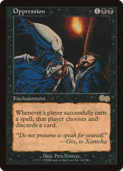 Oppression #143 (MP) Urza's Saga USG Magic MTG - Image 1