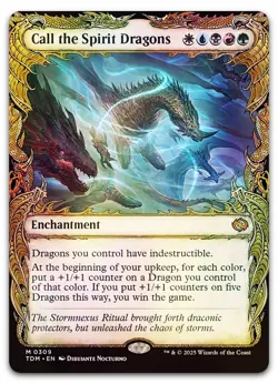 Call the Spirit Dragons (Showcase) #309 (Foil) NM Tarkir Dragonstorm Magic MTG - Image 1