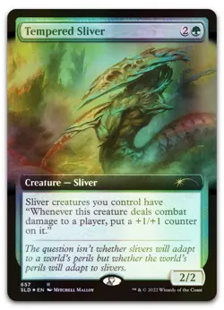 Tempered Sliver (Extended Art) #657 (Foil) (NM) Secret Lair Drop SLD Magic MTG - Image 1