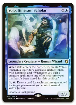 Volo, Itinerant Scholar #103 (Foil) (NM) Baldur's Gate CLB Magic MTG - Image 1